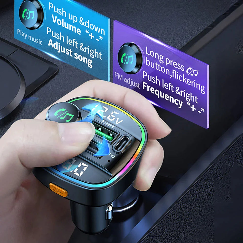 Wireless FM Car Bluetooth Adapter with USB Charger