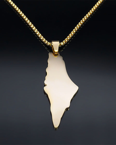 Palestine Map Pendant Necklaces For Men Women Stainless Steel Gold Color Palestinians Ethnic Map Jewelry Gifts