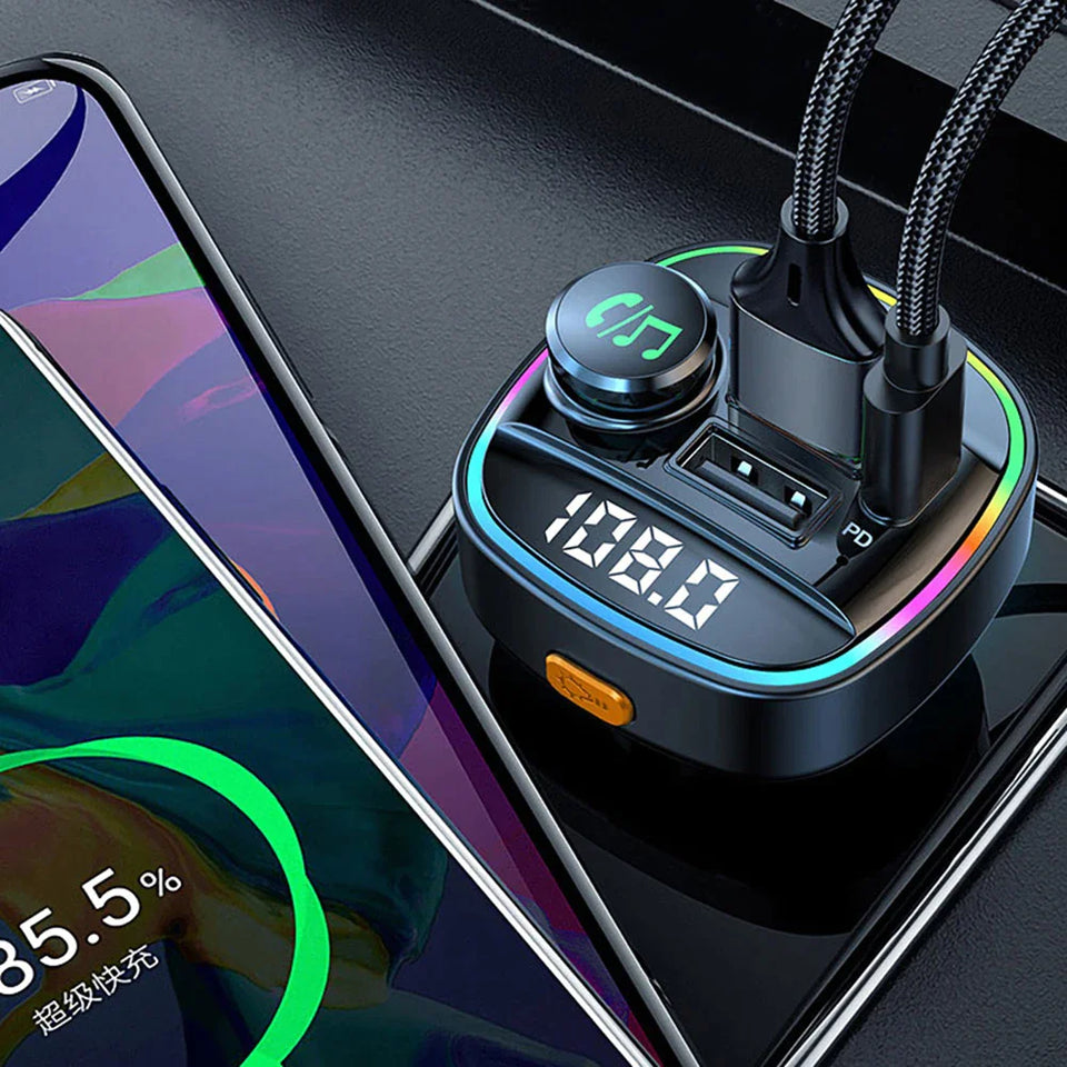 Wireless FM Car Bluetooth Adapter with USB Charger