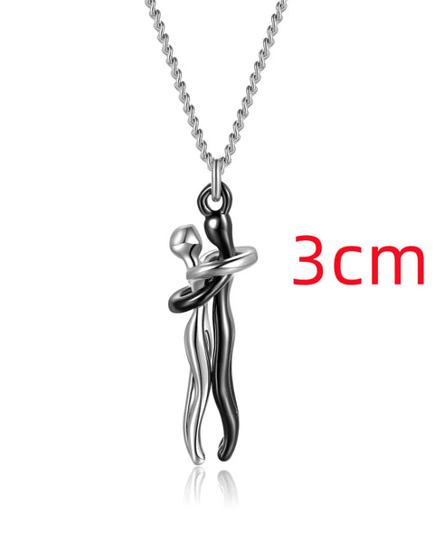 Couple Hugging Pendant Necklace for Women