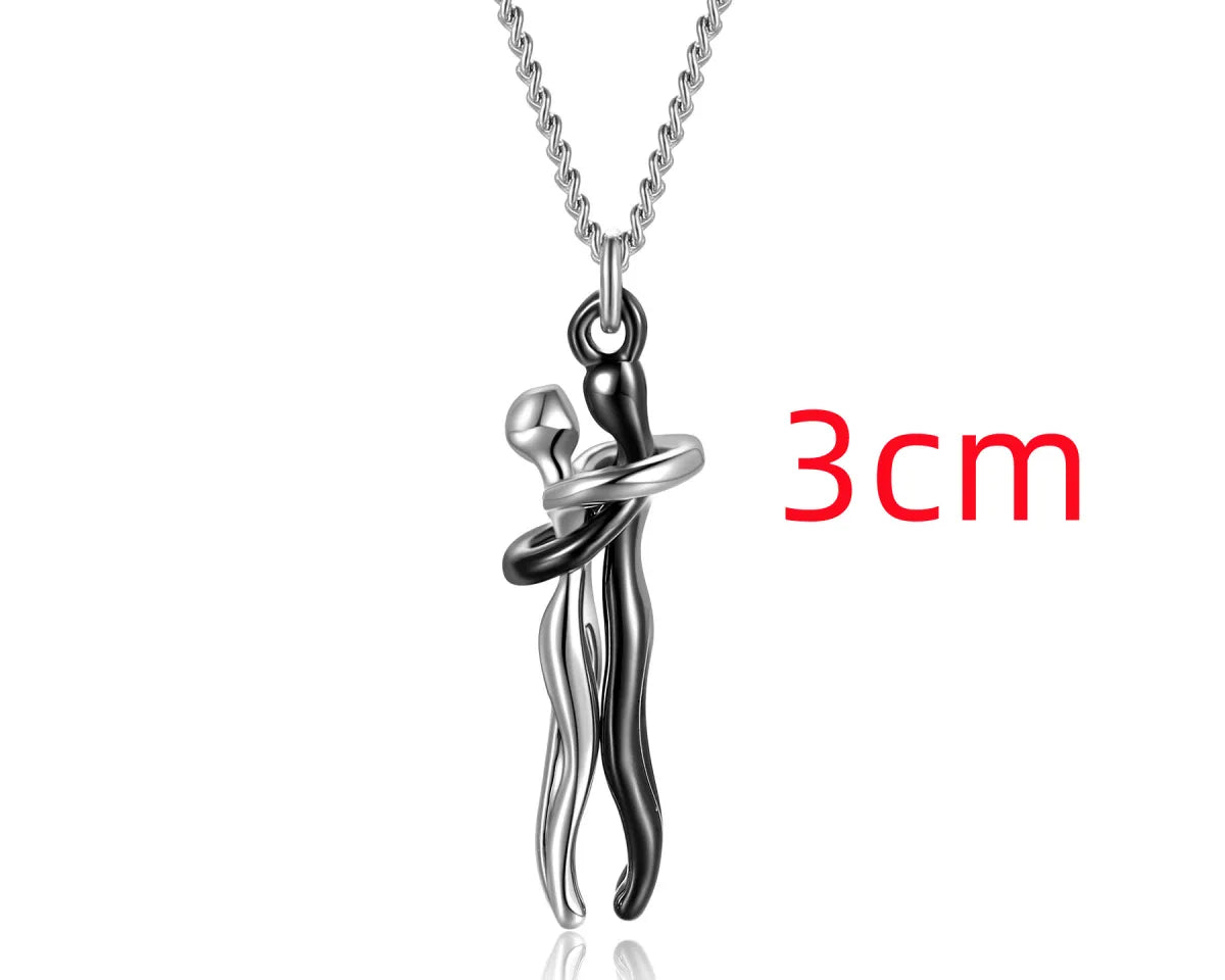 Couple Hugging Pendant Necklace for Women