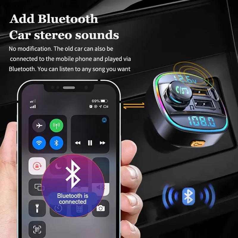 Wireless FM Car Bluetooth Adapter with USB Charger