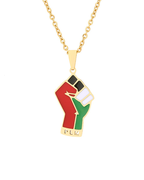 Stainless Steel Palestine Map Pendant Necklace