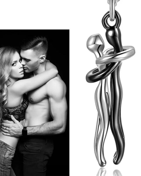 Couple Hugging Pendant Necklace for Women
