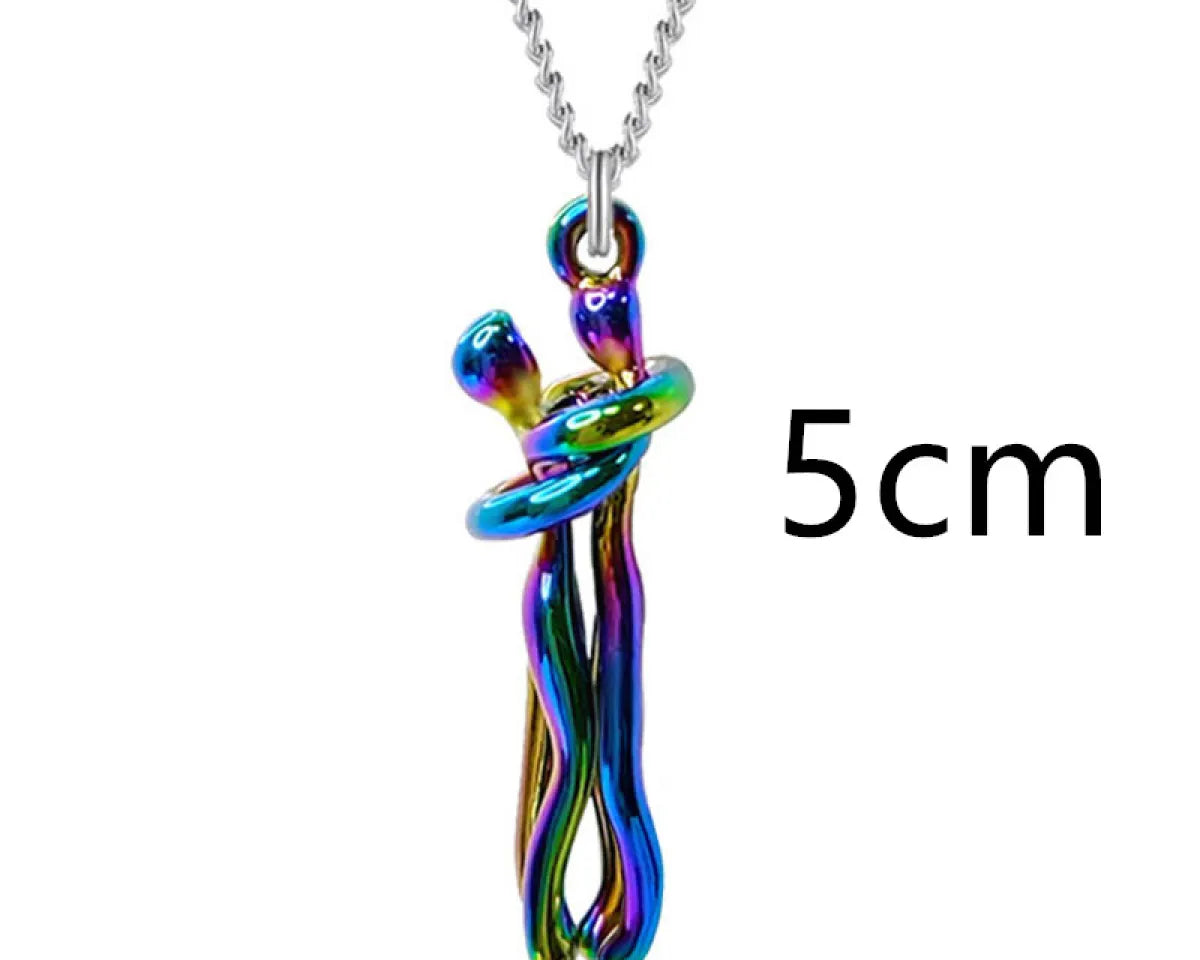 Couple Hugging Pendant Necklace for Women