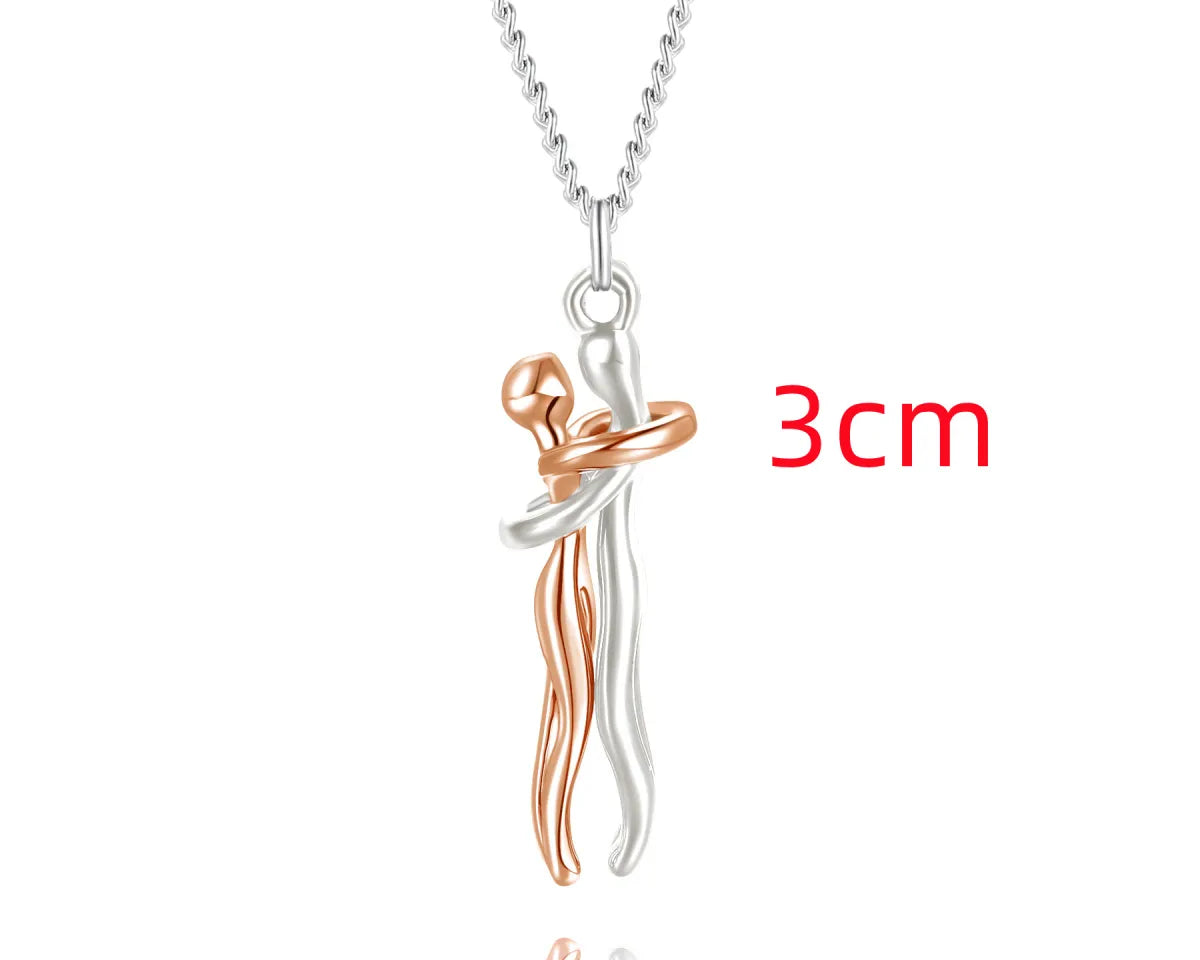 Couple Hugging Pendant Necklace for Women