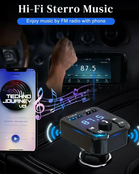 Wireless Car Bluetooth FM Transmitter MP3 Audio USB Charger Adapter Handsfree