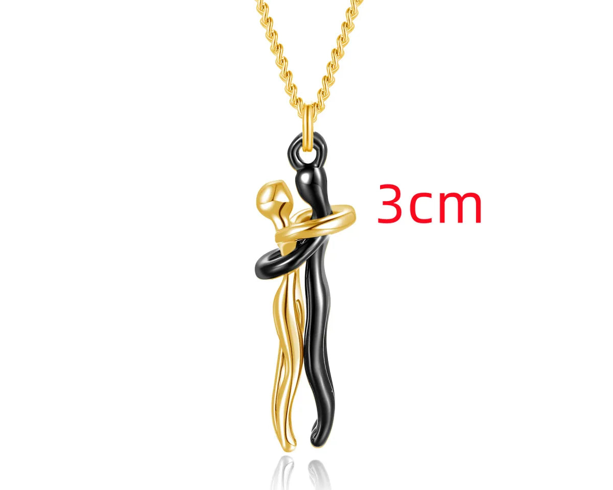 Couple Hugging Pendant Necklace for Women