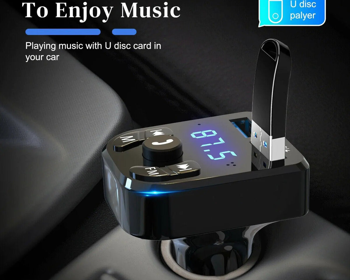 Wireless Car Bluetooth FM Transmitter MP3 Audio USB Charger Adapter Handsfree