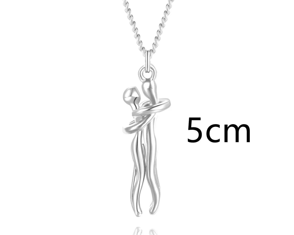 Couple Hugging Pendant Necklace for Women