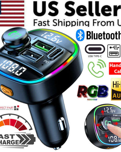 Wireless FM Car Bluetooth Adapter with USB Charger