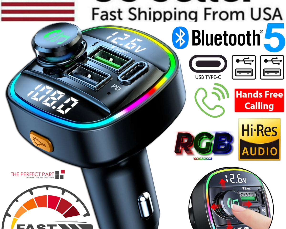 Wireless FM Car Bluetooth Adapter with USB Charger