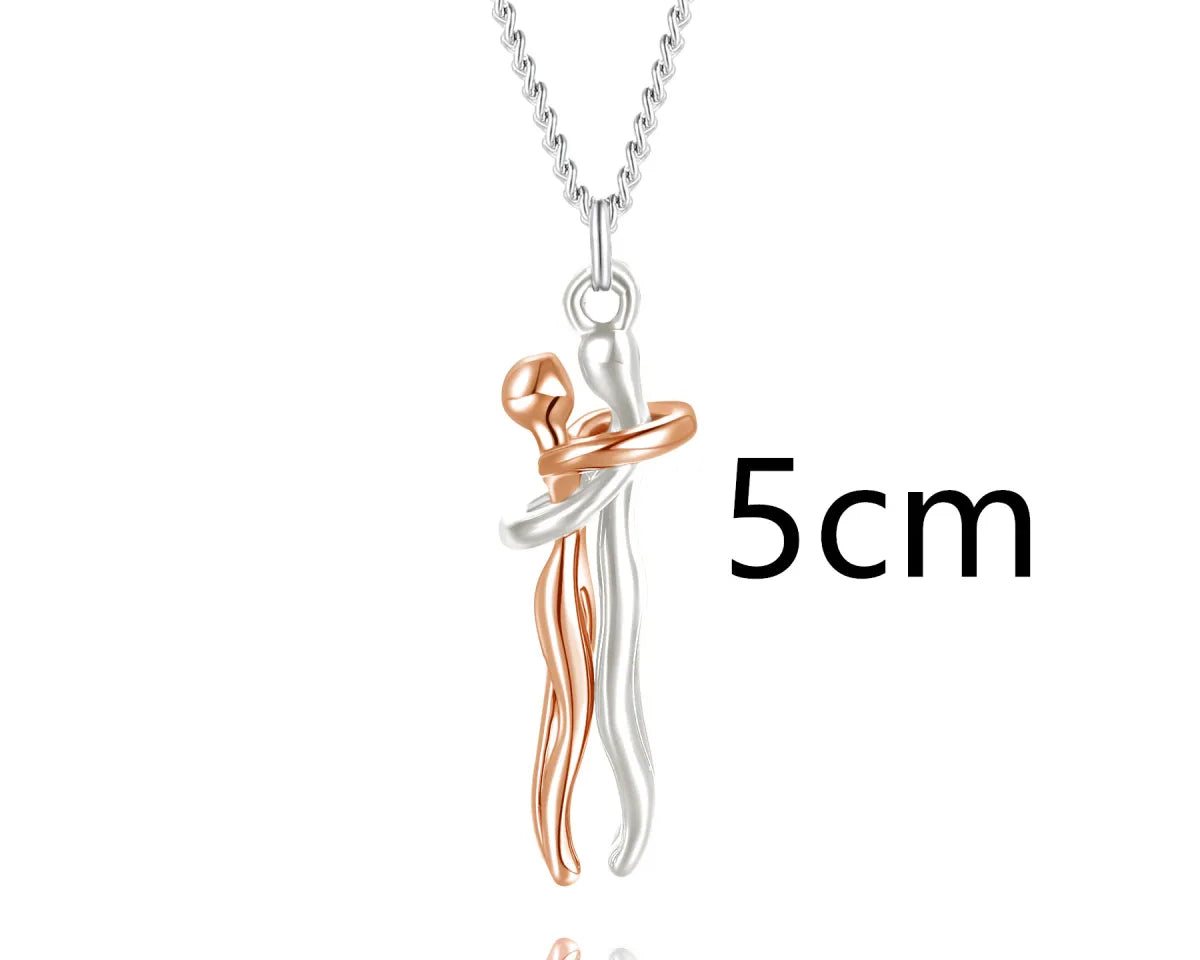Couple Hugging Pendant Necklace for Women