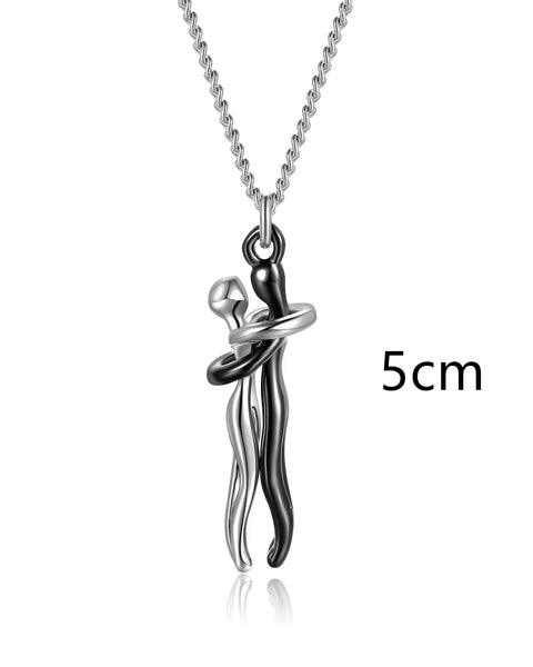 Couple Hugging Pendant Necklace for Women