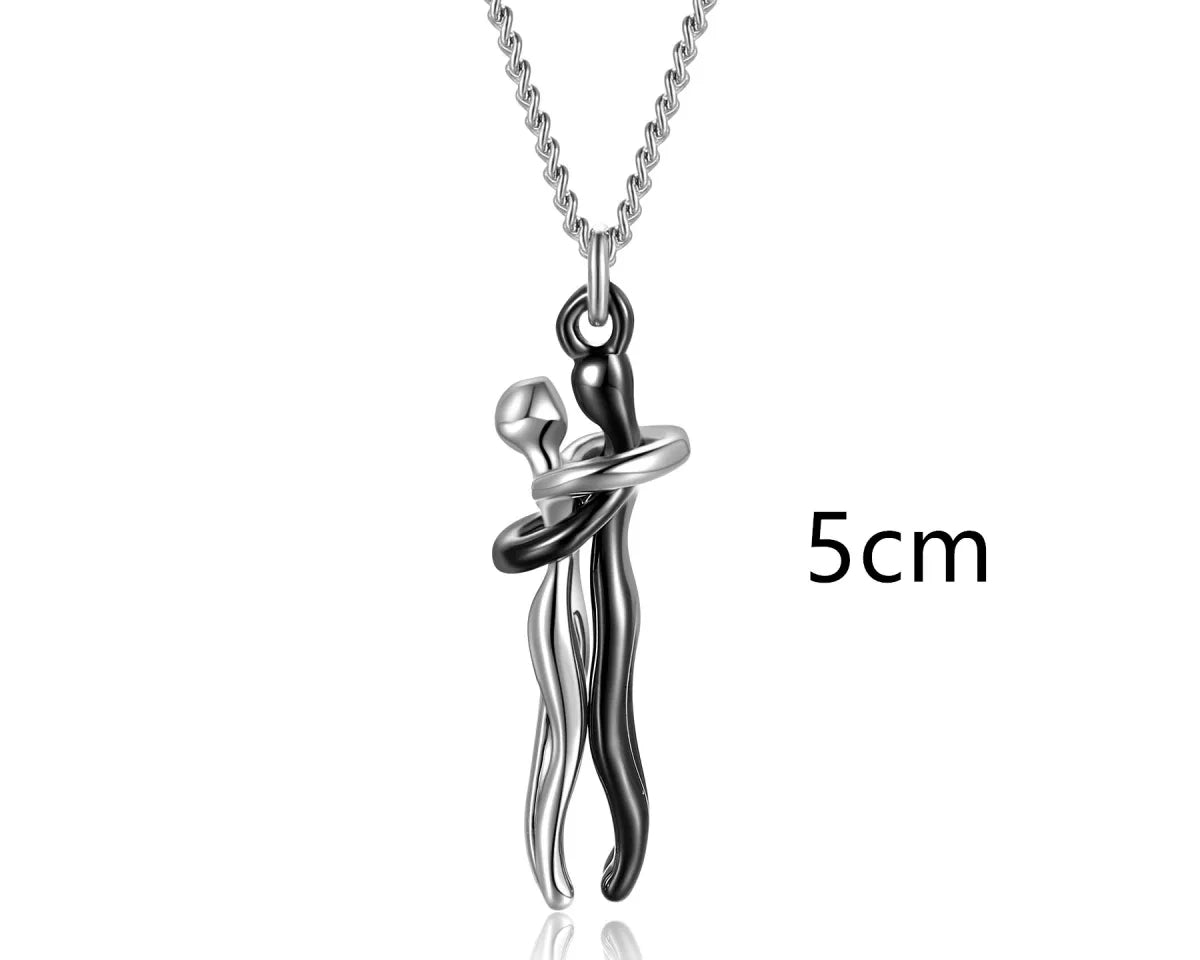 Couple Hugging Pendant Necklace for Women