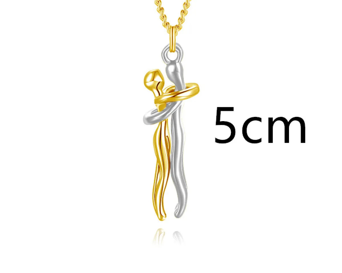 Couple Hugging Pendant Necklace for Women