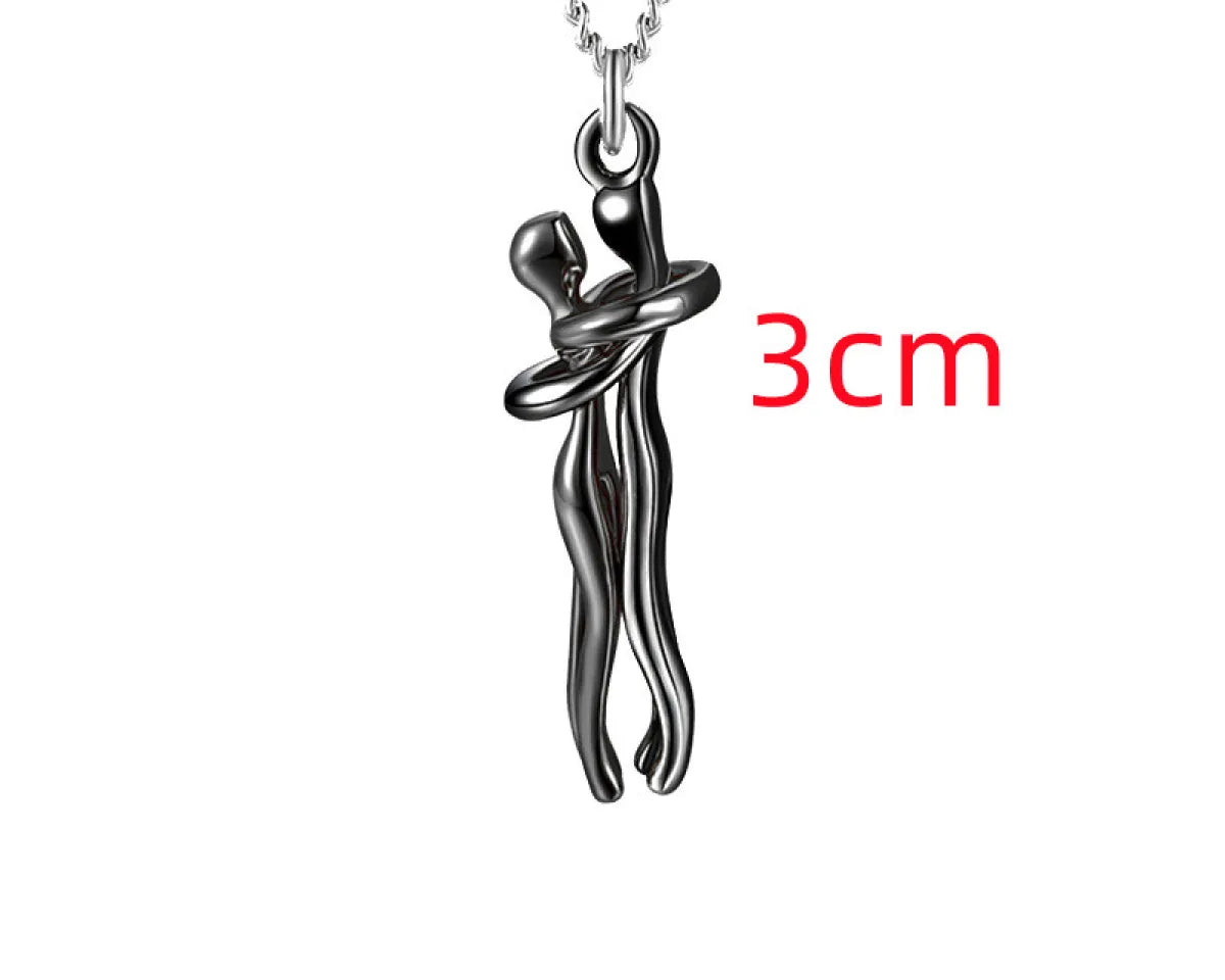 Couple Hugging Pendant Necklace for Women