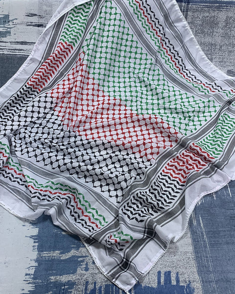 Cross-border Arab Unisex Rice Grain Knot Printing Fashion Square Scarf