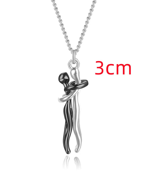 Couple Hugging Pendant Necklace for Women