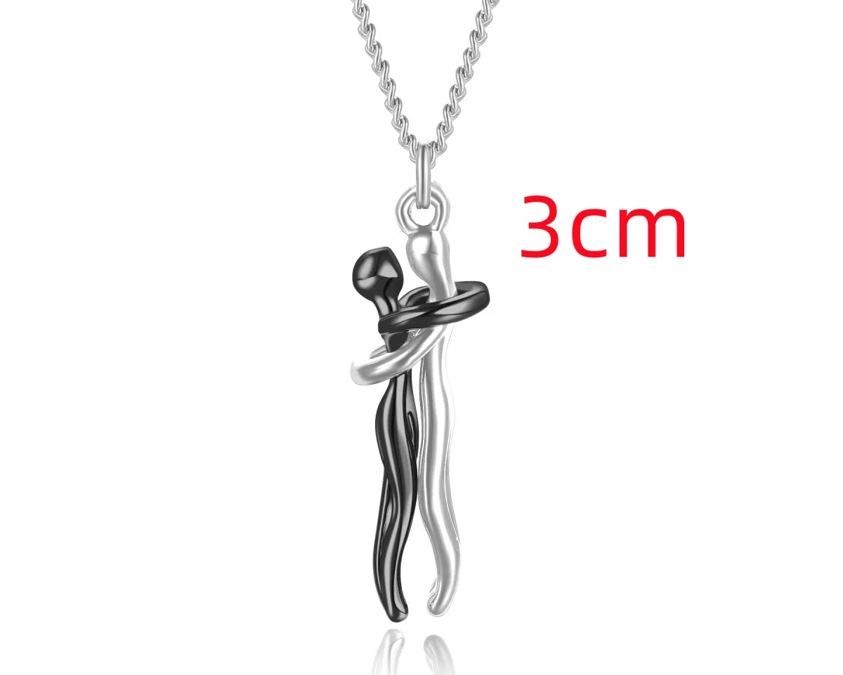 Couple Hugging Pendant Necklace for Women