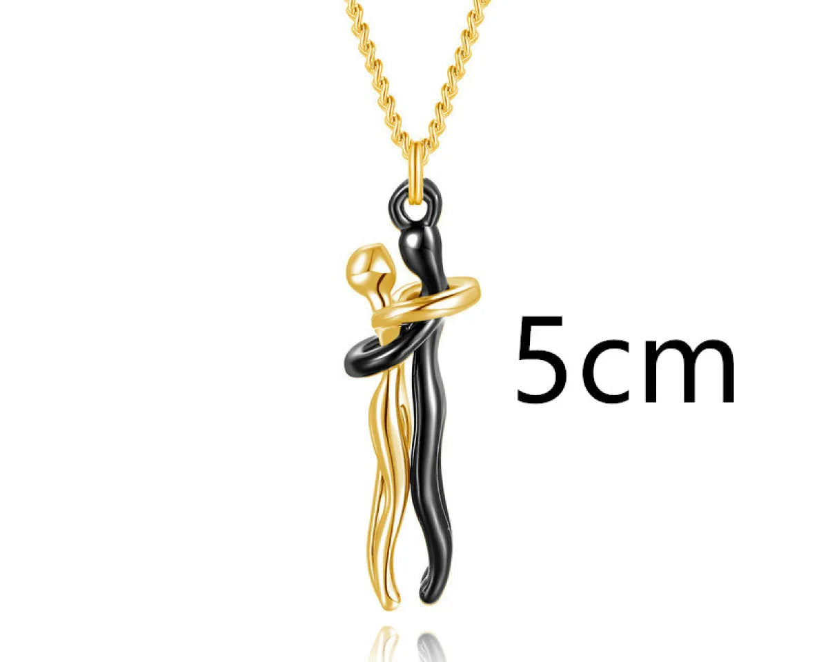 Couple Hugging Pendant Necklace for Women