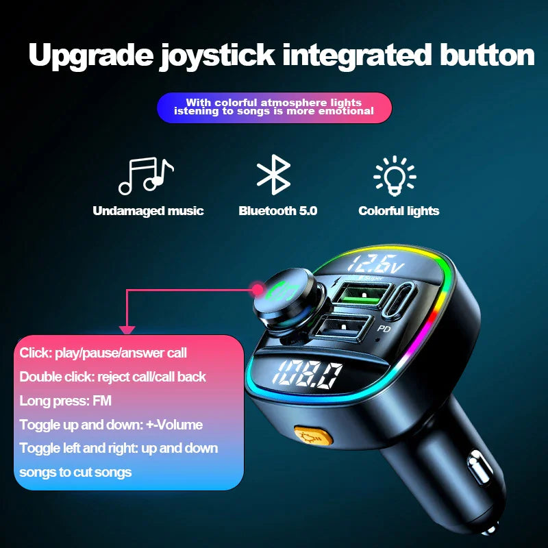 Wireless FM Car Bluetooth Adapter with USB Charger