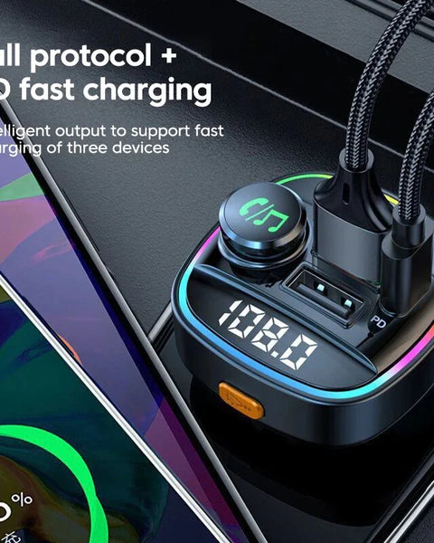 Wireless FM Car Bluetooth Adapter with USB Charger