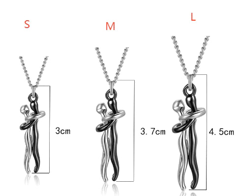 Couple Hugging Pendant Necklace for Women