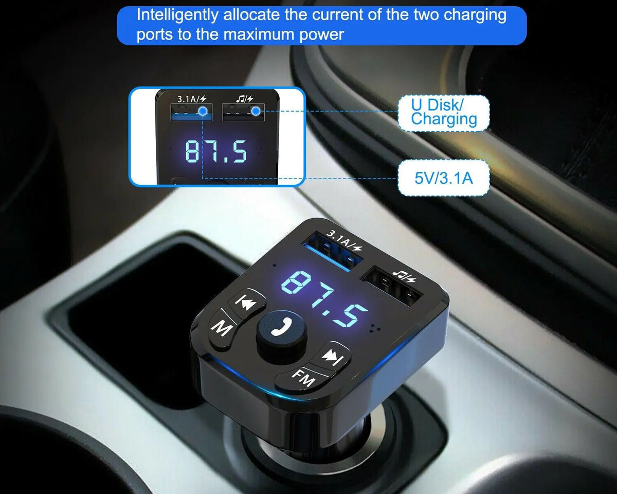 Wireless Car Bluetooth FM Transmitter MP3 Audio USB Charger Adapter Handsfree