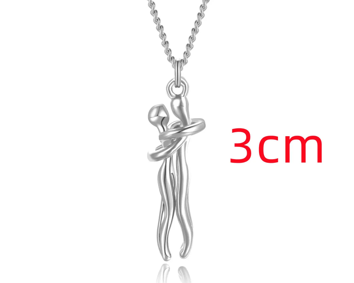 Couple Hugging Pendant Necklace for Women
