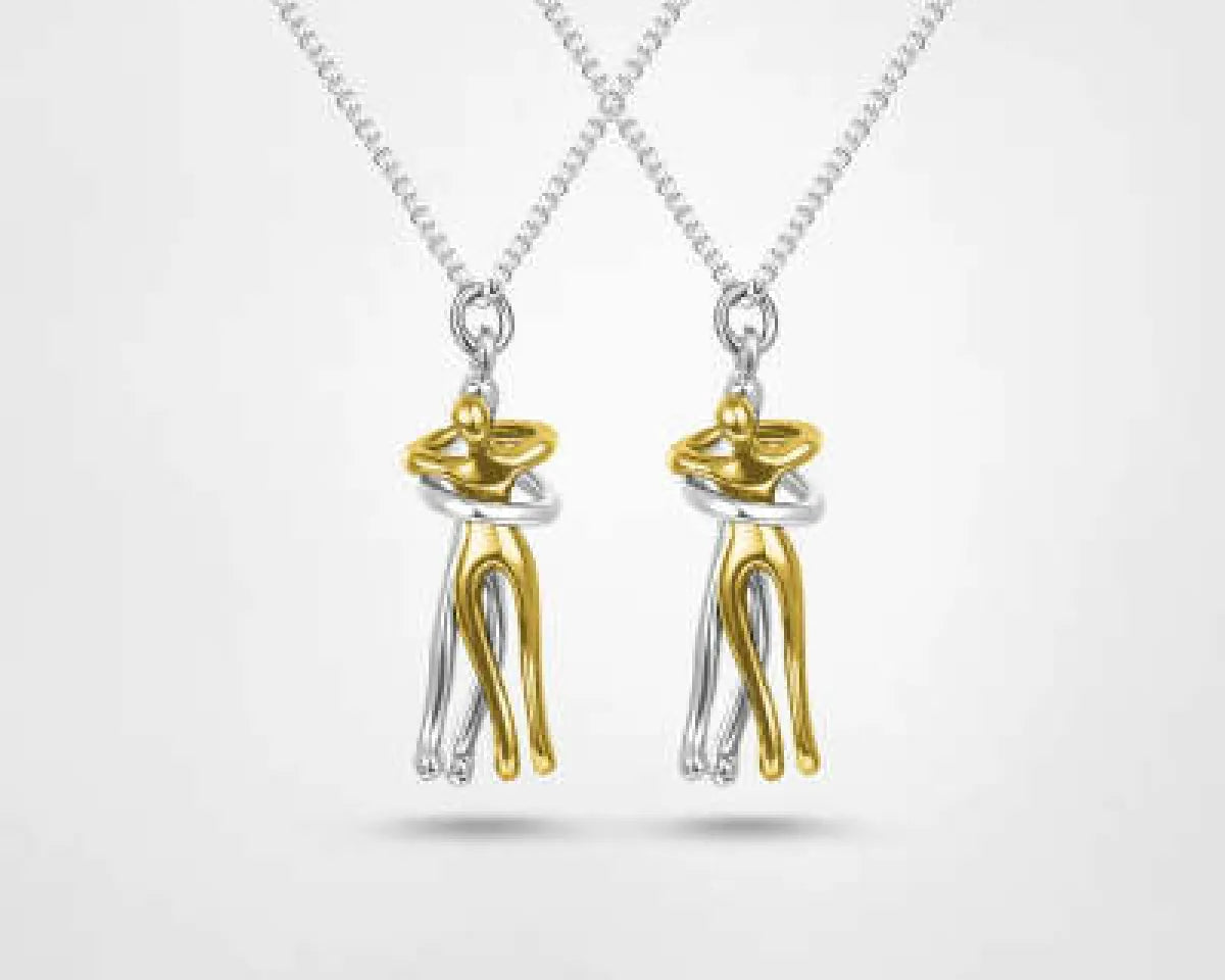 Couple Hugging Pendant Necklace for Women